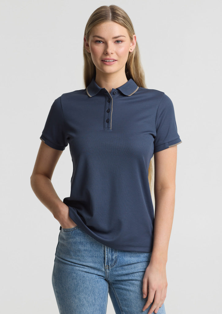 Womens Focus Short Sleeve Polo - back