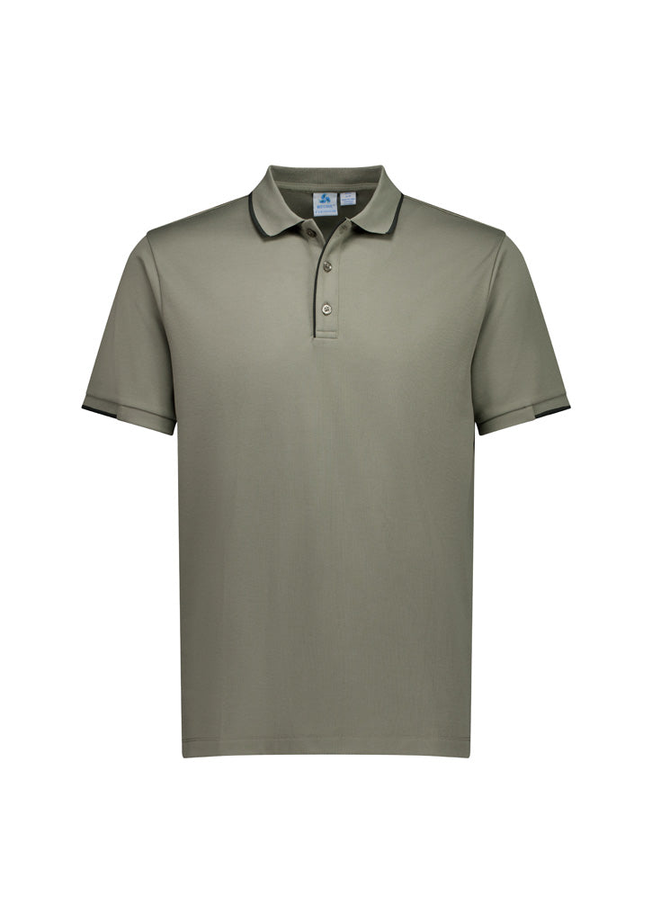 Mens Focus Short Sleeve Polo - Taupe/Black