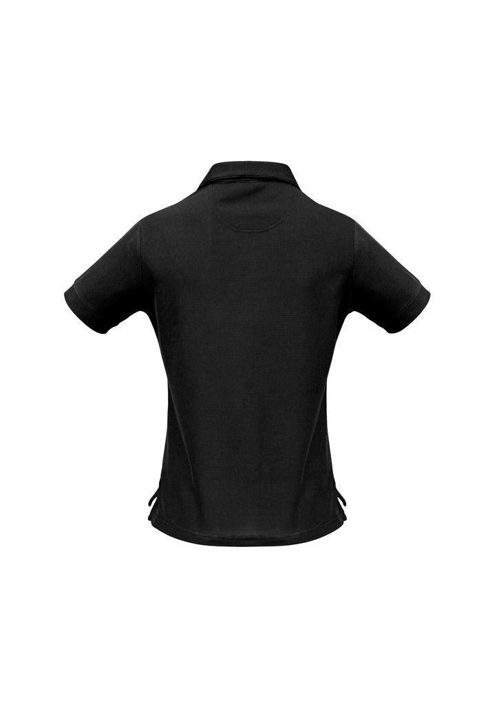 Womens Micro Waffle Short Sleeve Polo - back