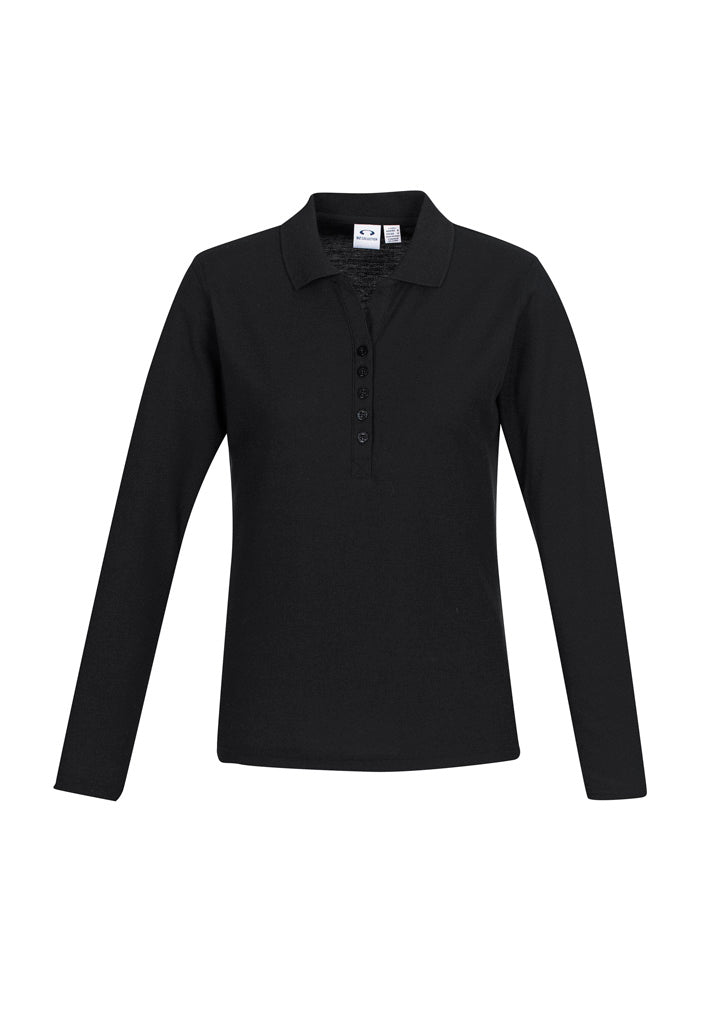 Womens Crew Long Sleeve Polo - back