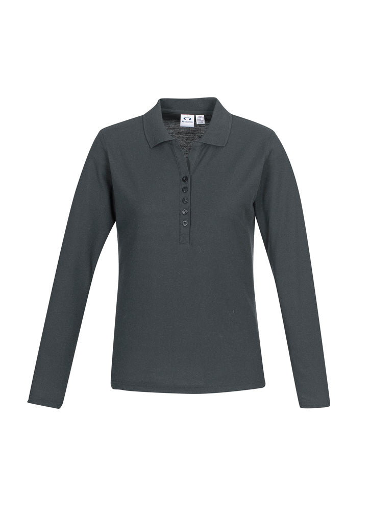 Womens Crew Long Sleeve Polo - back