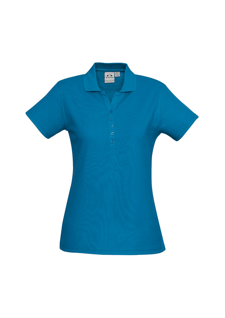 Womens Crew Short Sleeve Polo - Cyan