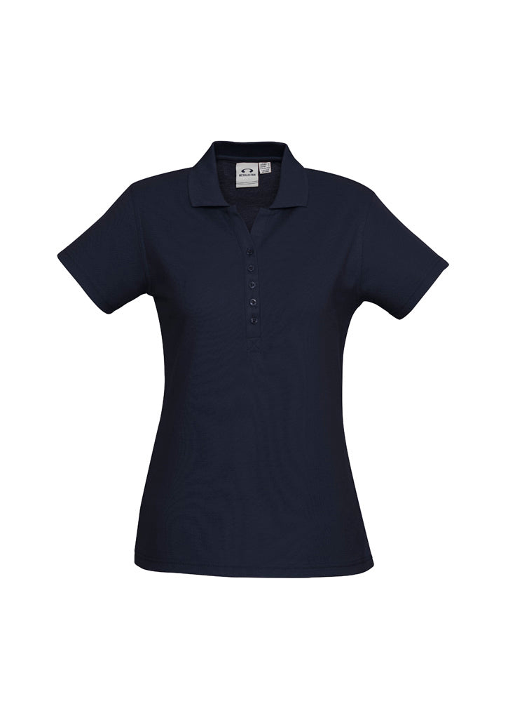 Womens Crew Short Sleeve Polo - Navy