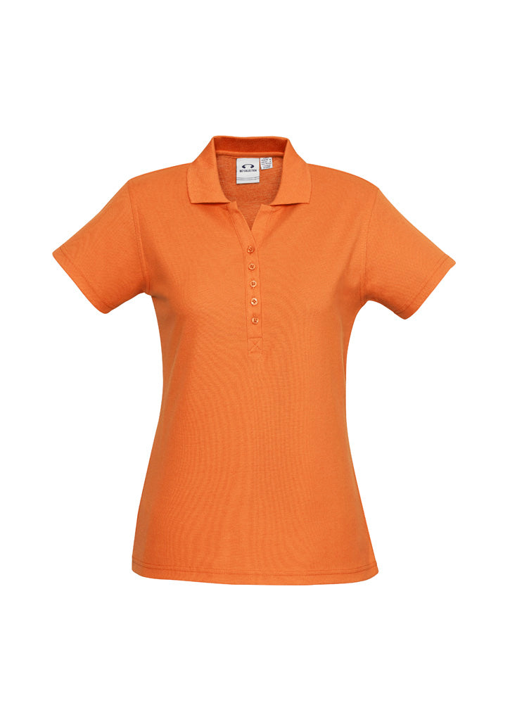 Womens Crew Short Sleeve Polo - Orange