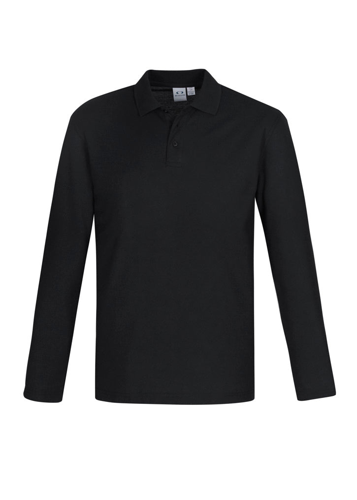 Mens Crew Long Sleeve Polo - back