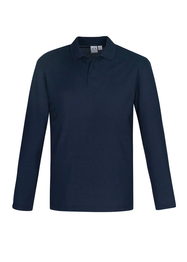 Mens Crew Long Sleeve Polo - back