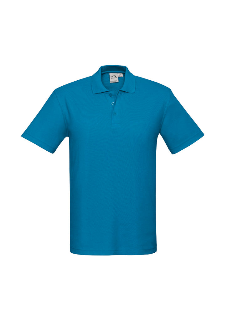 Mens Crew Short Sleeve Polo - Cyan