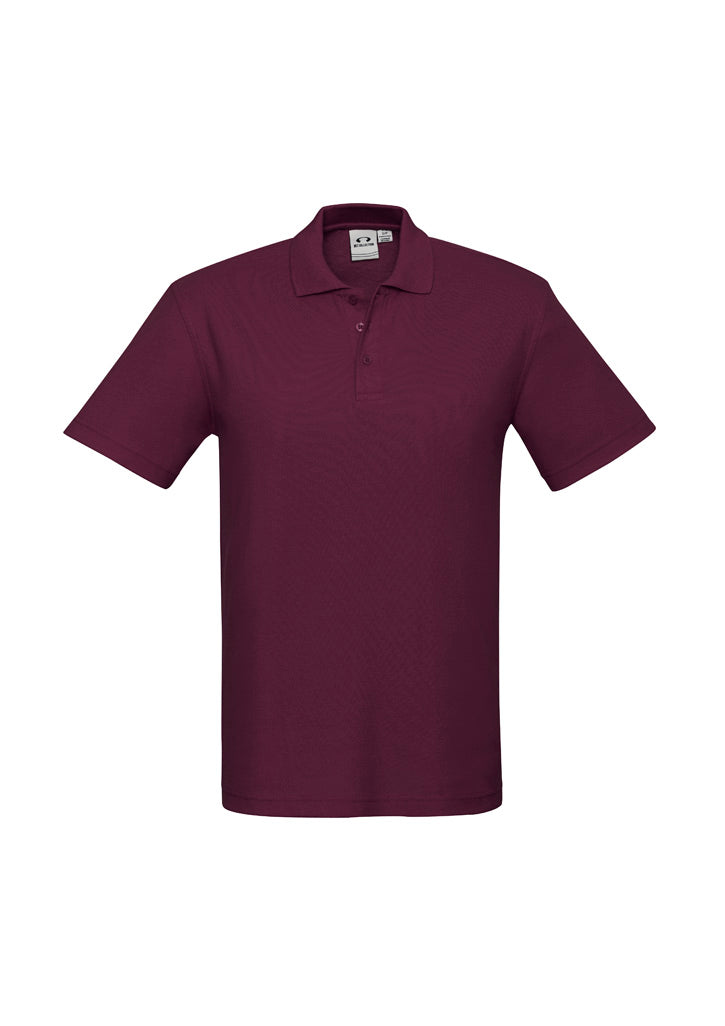 Mens Crew Short Sleeve Polo - Maroon