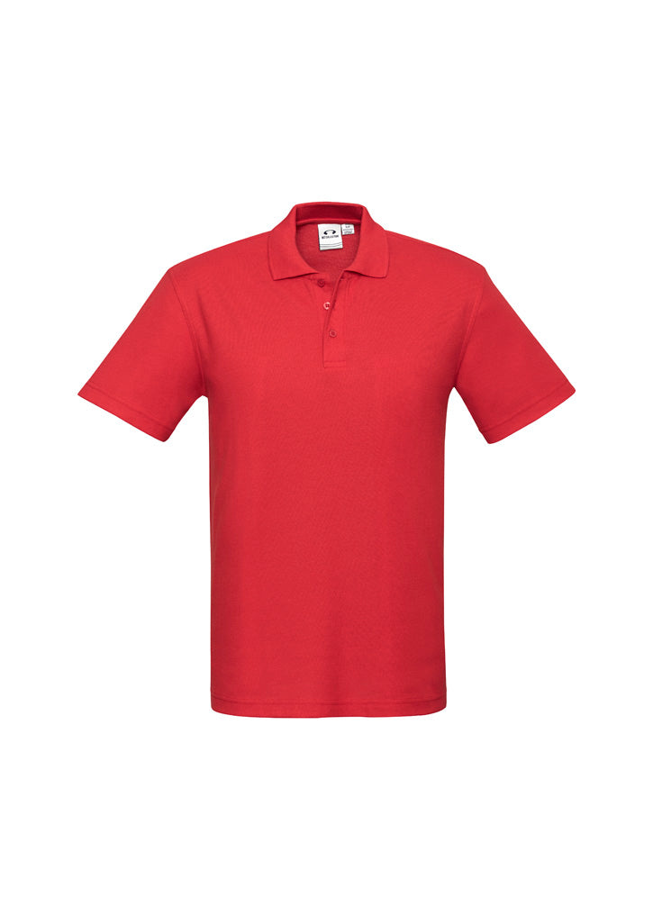 Mens Crew Short Sleeve Polo - Red