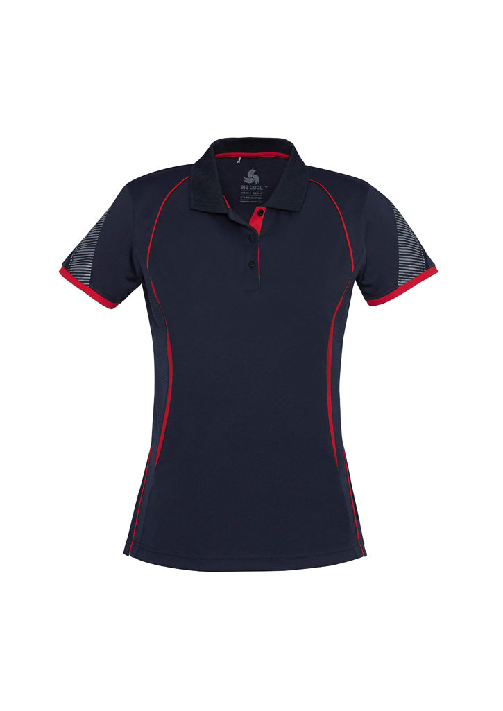 Womens Razor Short Sleeve Polo - Navy/Red