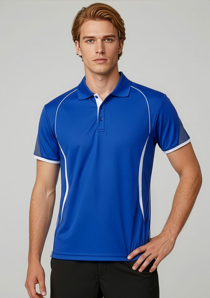 Mens Razor Short Sleeve Polo - Royal/White