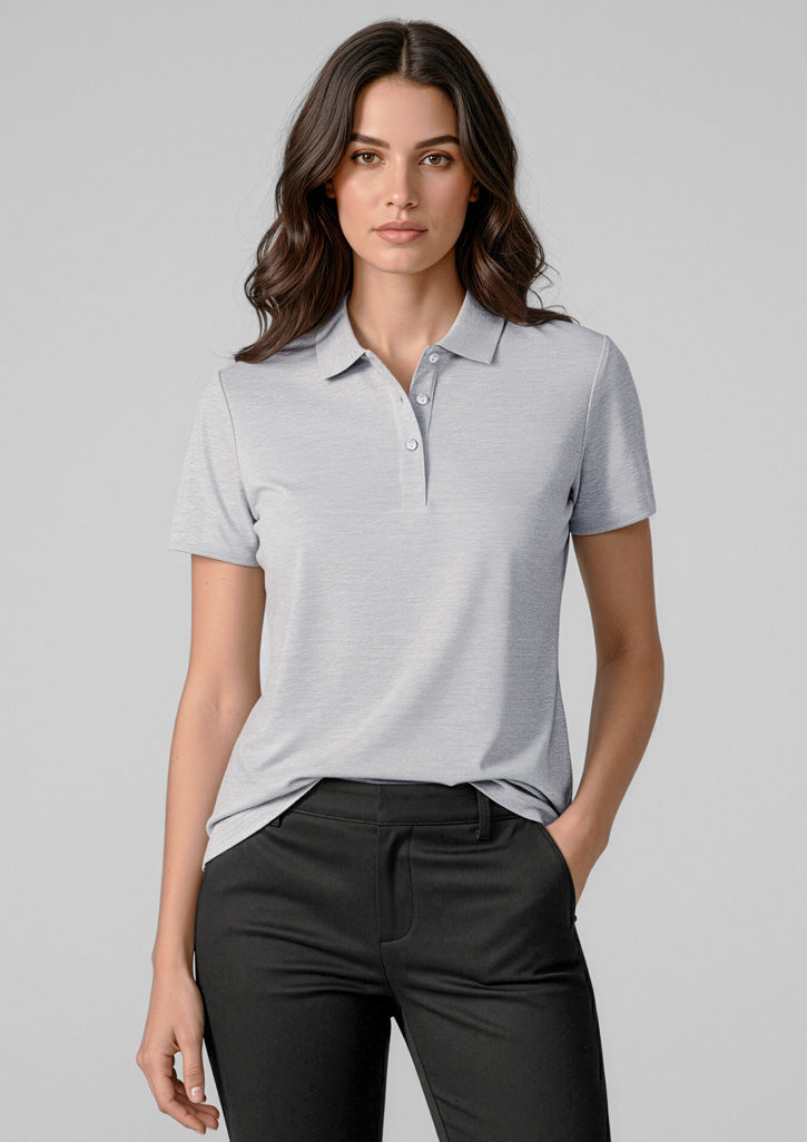 Womens Orbit Short Sleeve Polo - Silver