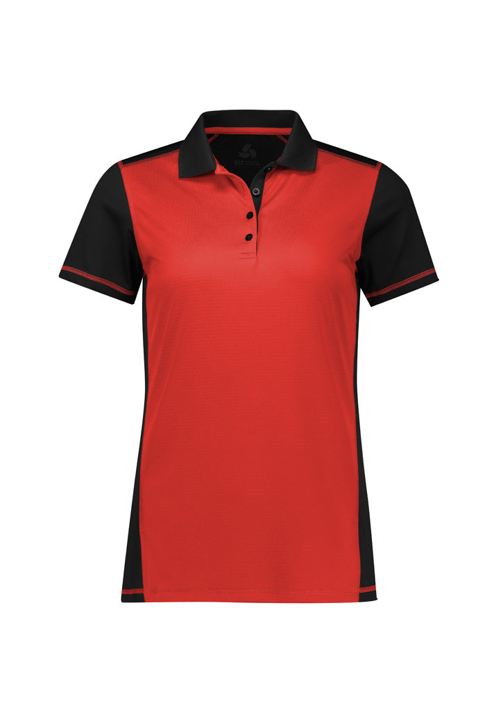 Womens Dart Short Sleeve Polo - Black/Red