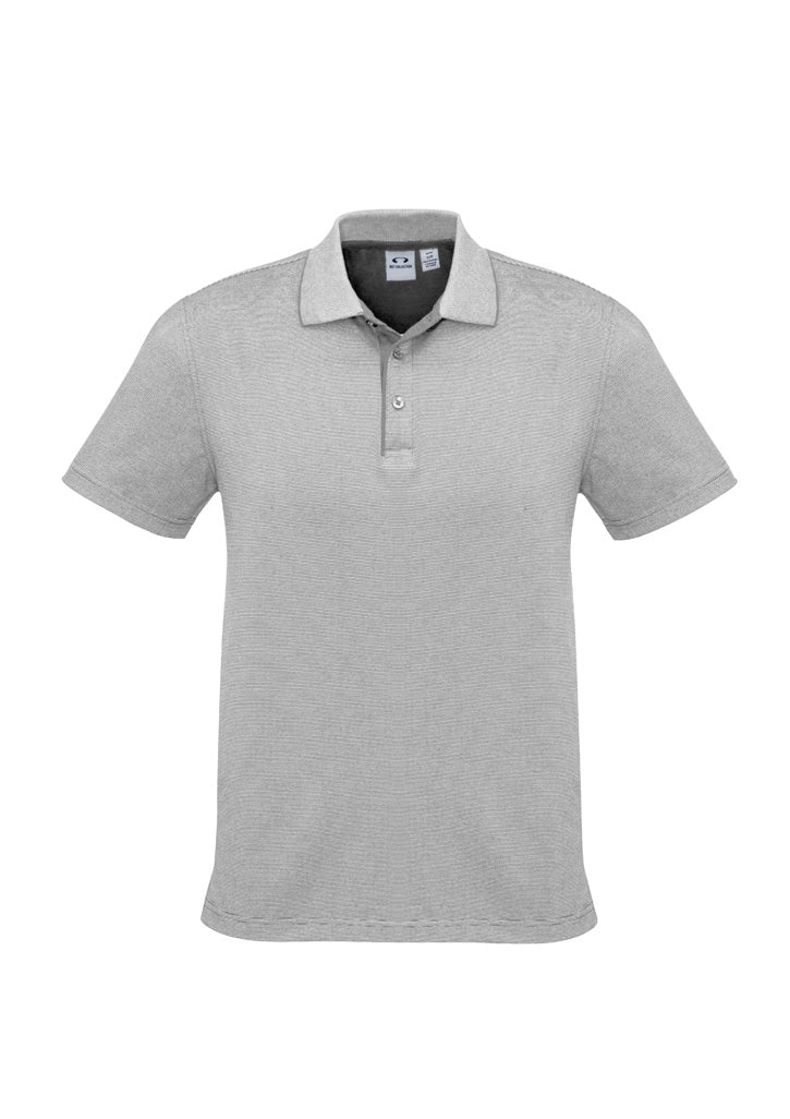 Mens Shadow Short Sleeve Polo - Silver Grey