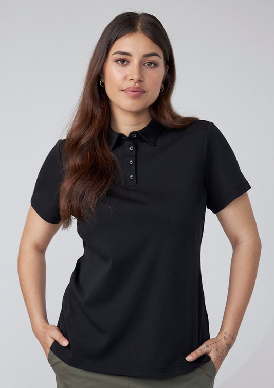 Womens Lotus Short Sleeve Polo - back