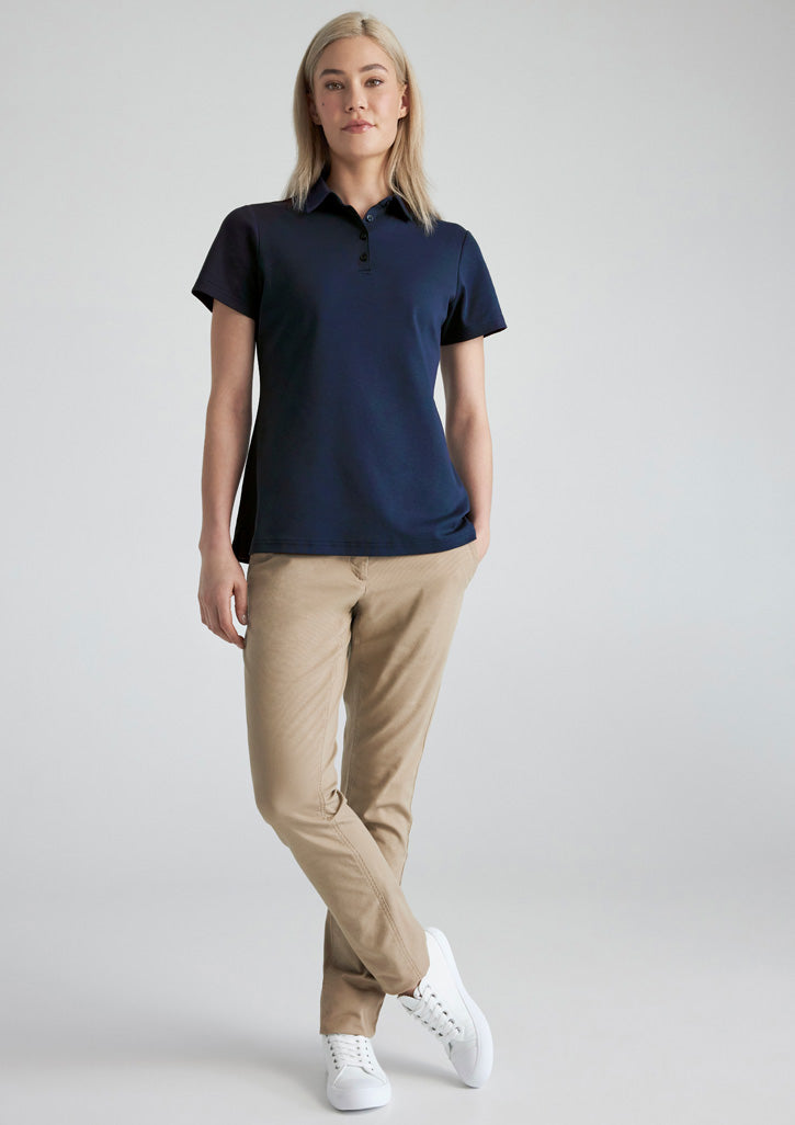 Womens Lotus Short Sleeve Polo - back