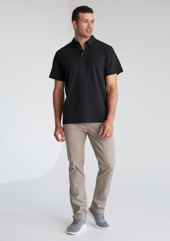 Mens Lotus Short Sleeve Polo - back