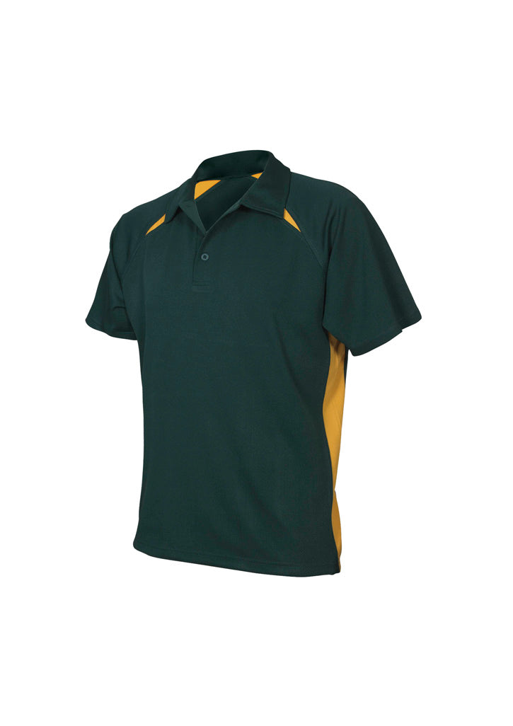 Kids Splice Short Sleeve Polo - Forest/Gold