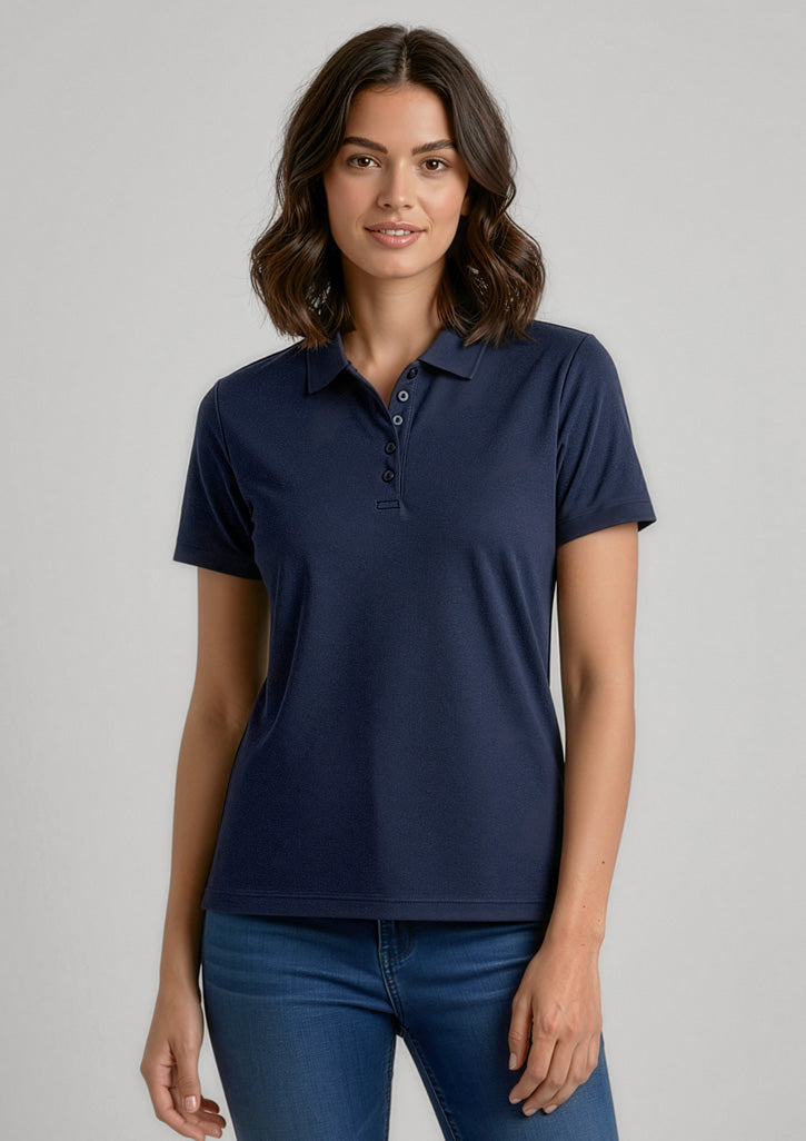 Womens Aero Short Sleeve Polo - Navy