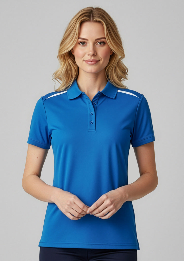 Womens Sonar Short Sleeve Polo - Royal/White