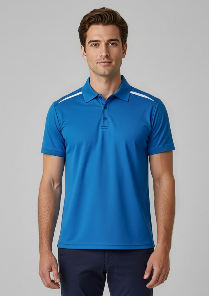 Mens Sonar Short Sleeve Polo - Royal/White