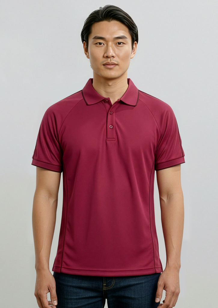 Mens Resort Short Sleeve Polo - Cherry/Maroon