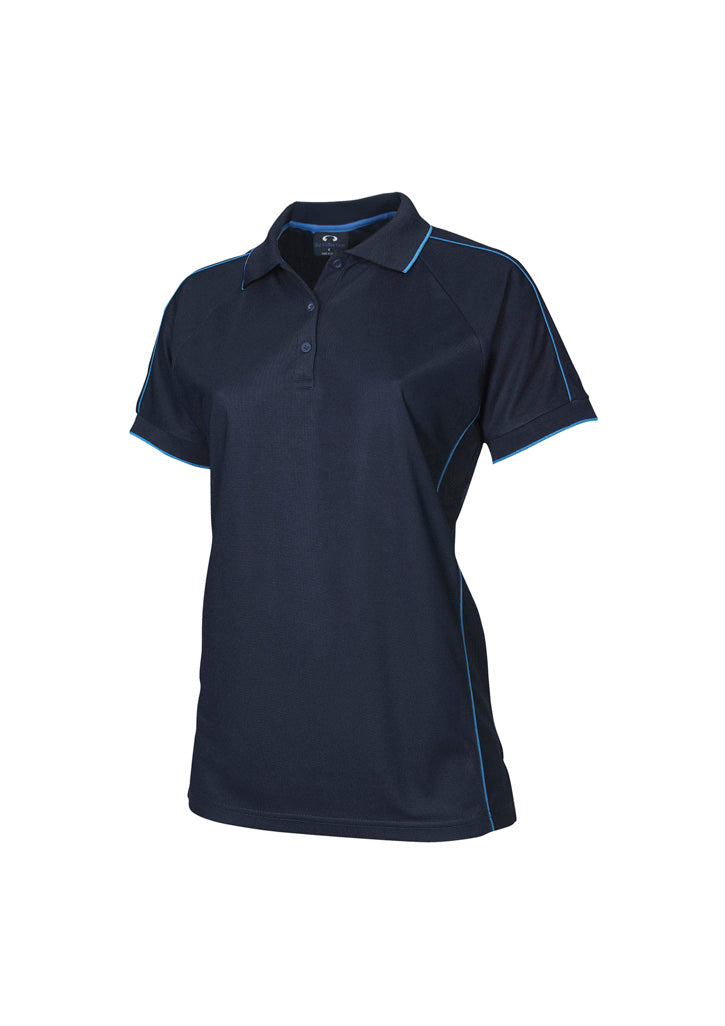 Womens Resort Short Sleeve Polo - Navy/Mid Blue