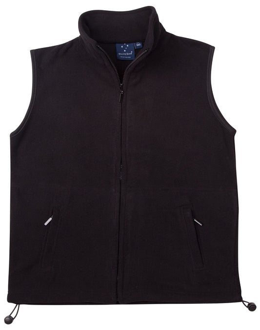 Unisex Polar Fleece Vest. - Black.Black