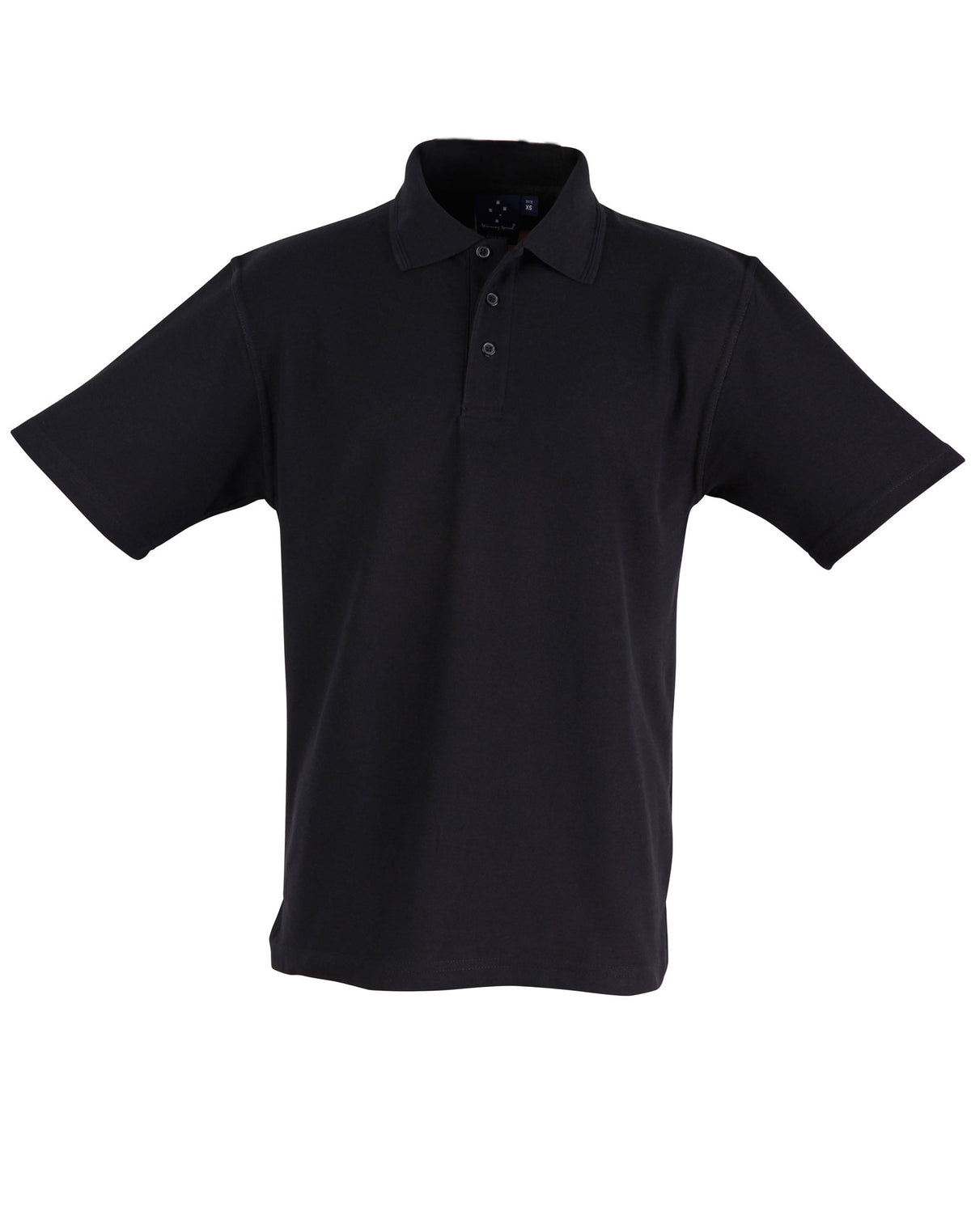 Unisex poly/cotton pique S/L - Black