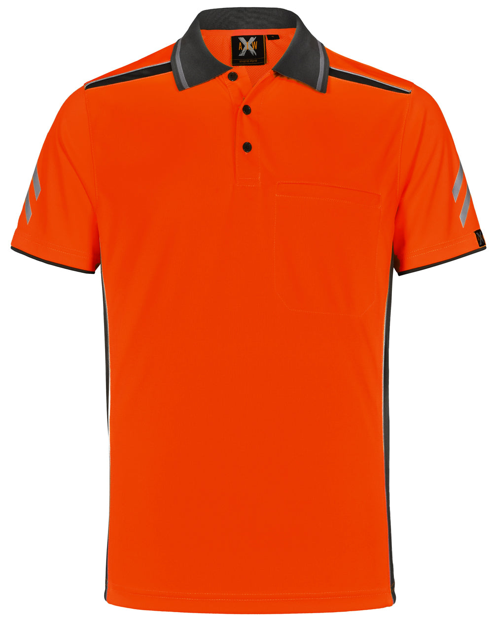 AIWX Vented Cooldry Polo - Orange.Ash