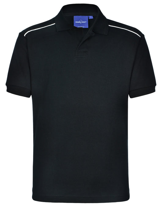 Men's pure cotton contrast piping - Black.White
