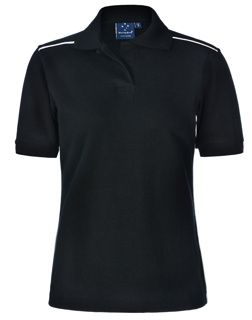 ladies' pure cotton contrast piping - Black.White