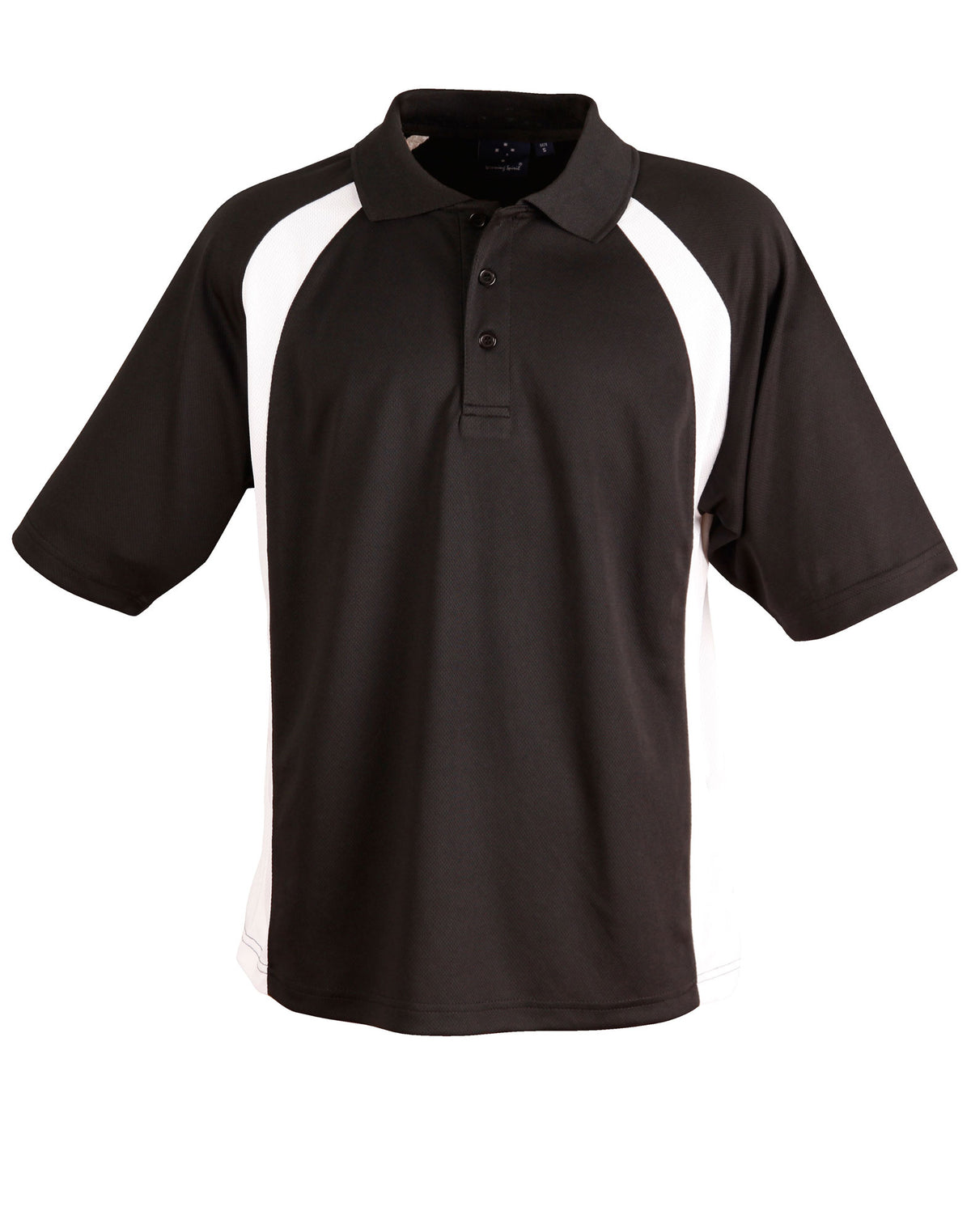 Men's CoolDry Micro-mesh Contrast Colour Polo - Black.White