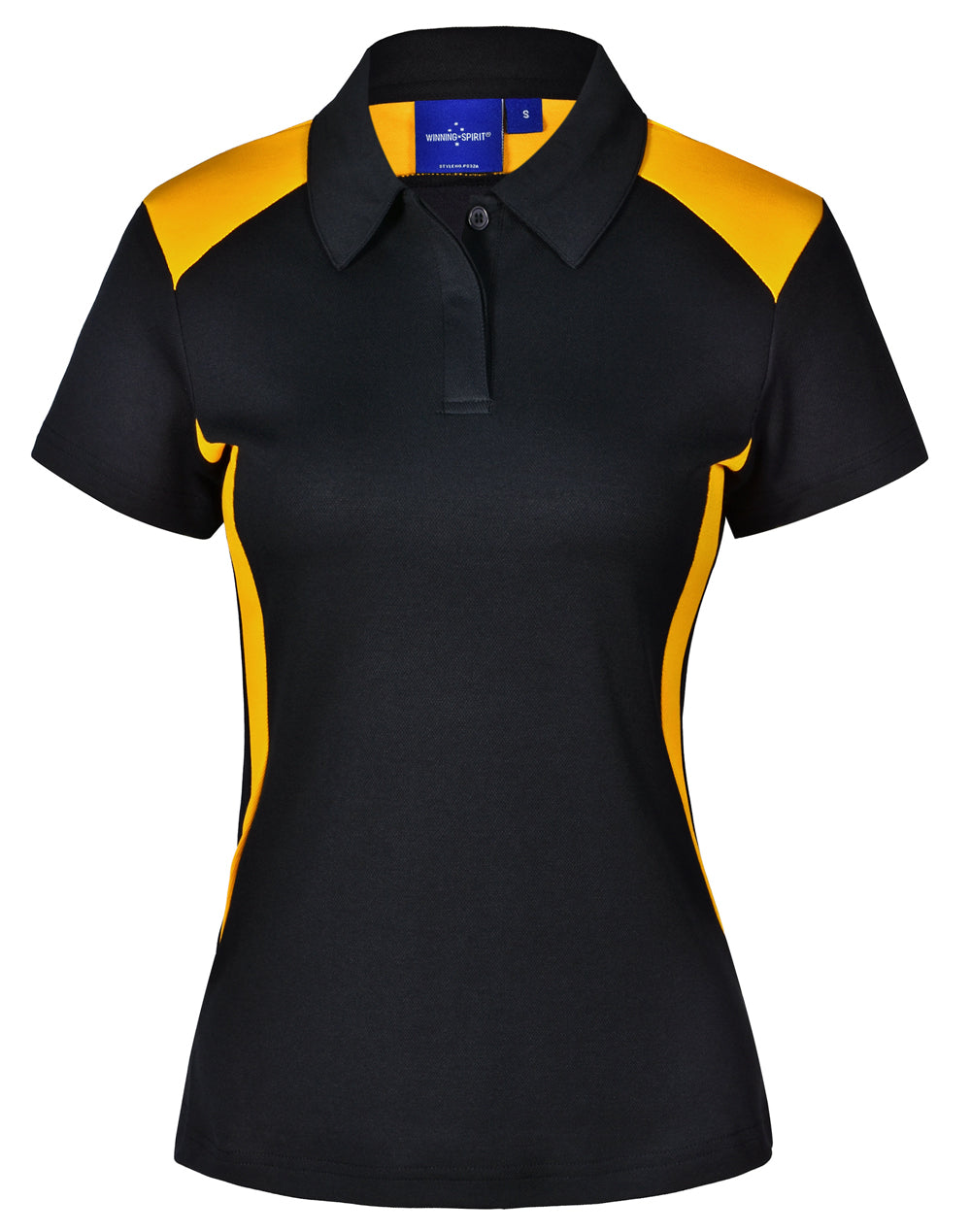Ladies' Truedry S/S Contrast Polo - Black.Gold