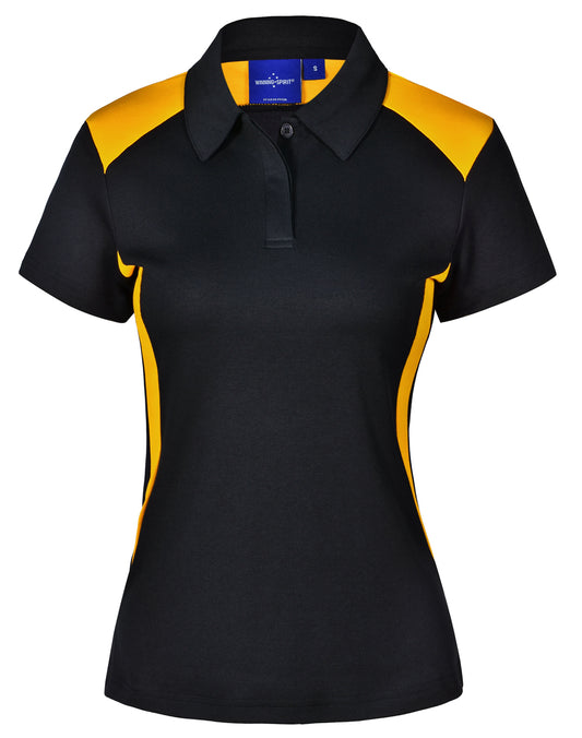 Ladies' Truedry S/S Contrast Polo - Black.Gold