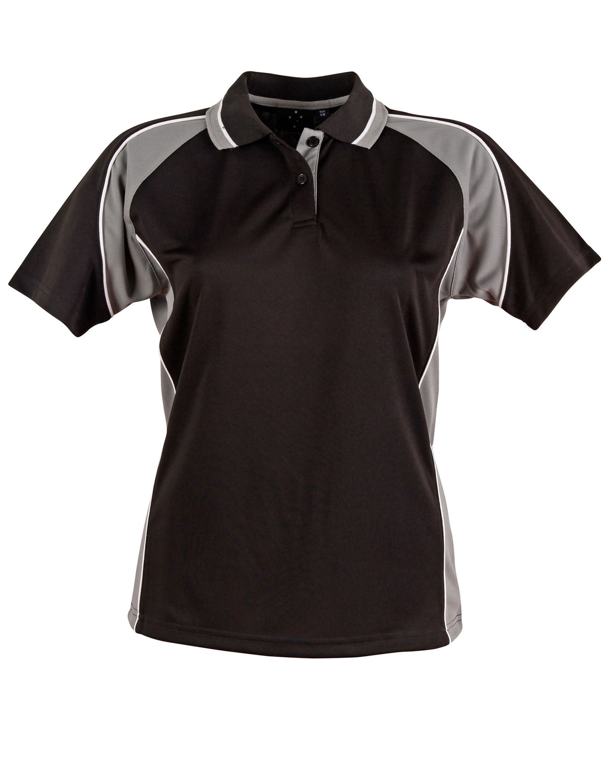 Ladies' mini waffle CoolDry Polo - Black.Ash