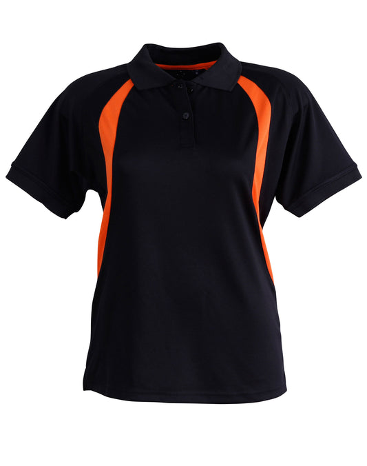 Ladies' CoolDry Soft Mesh Polo - Black.Orange
