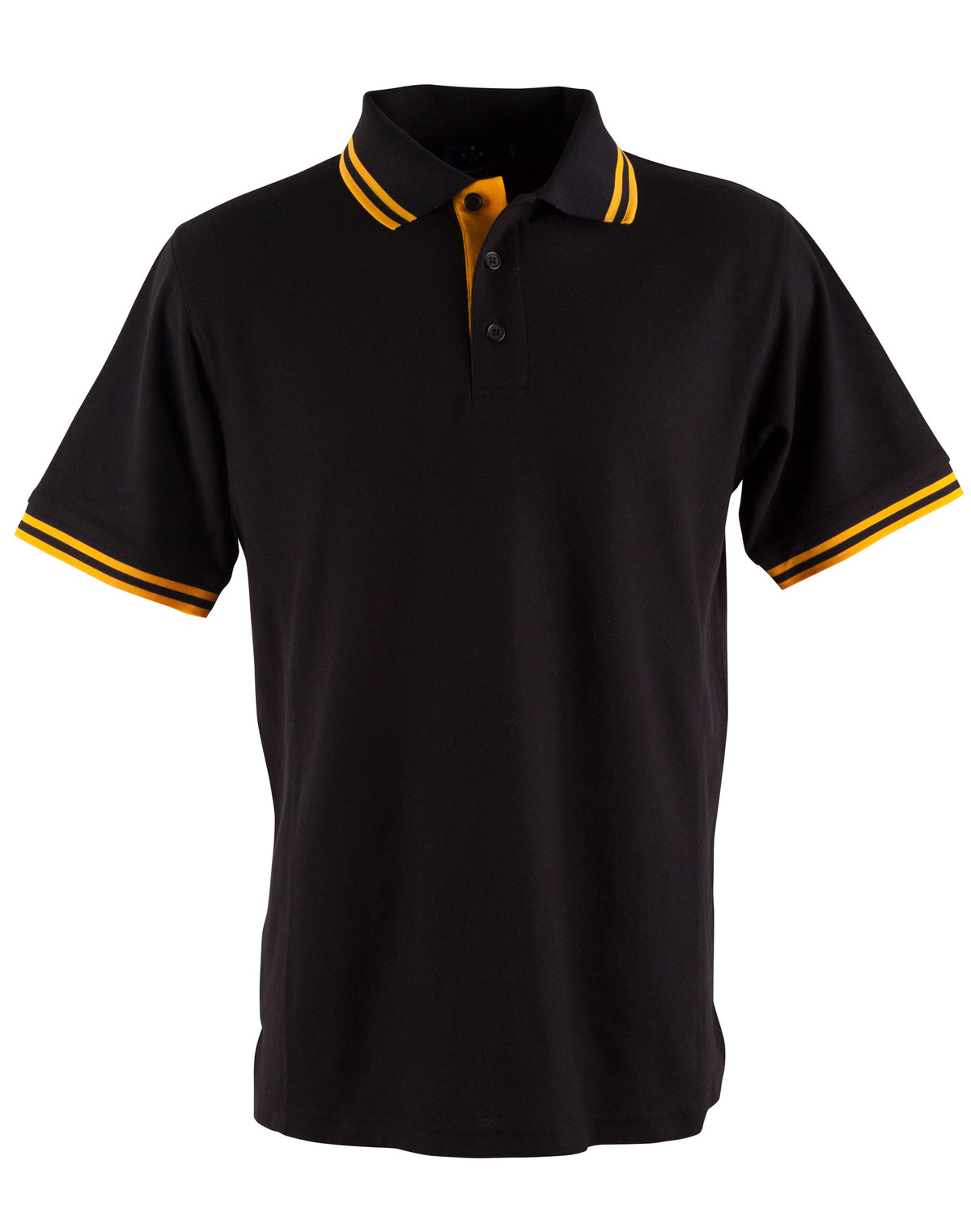 Kids' Truedry Contrast S/S Polo - Black.Gold