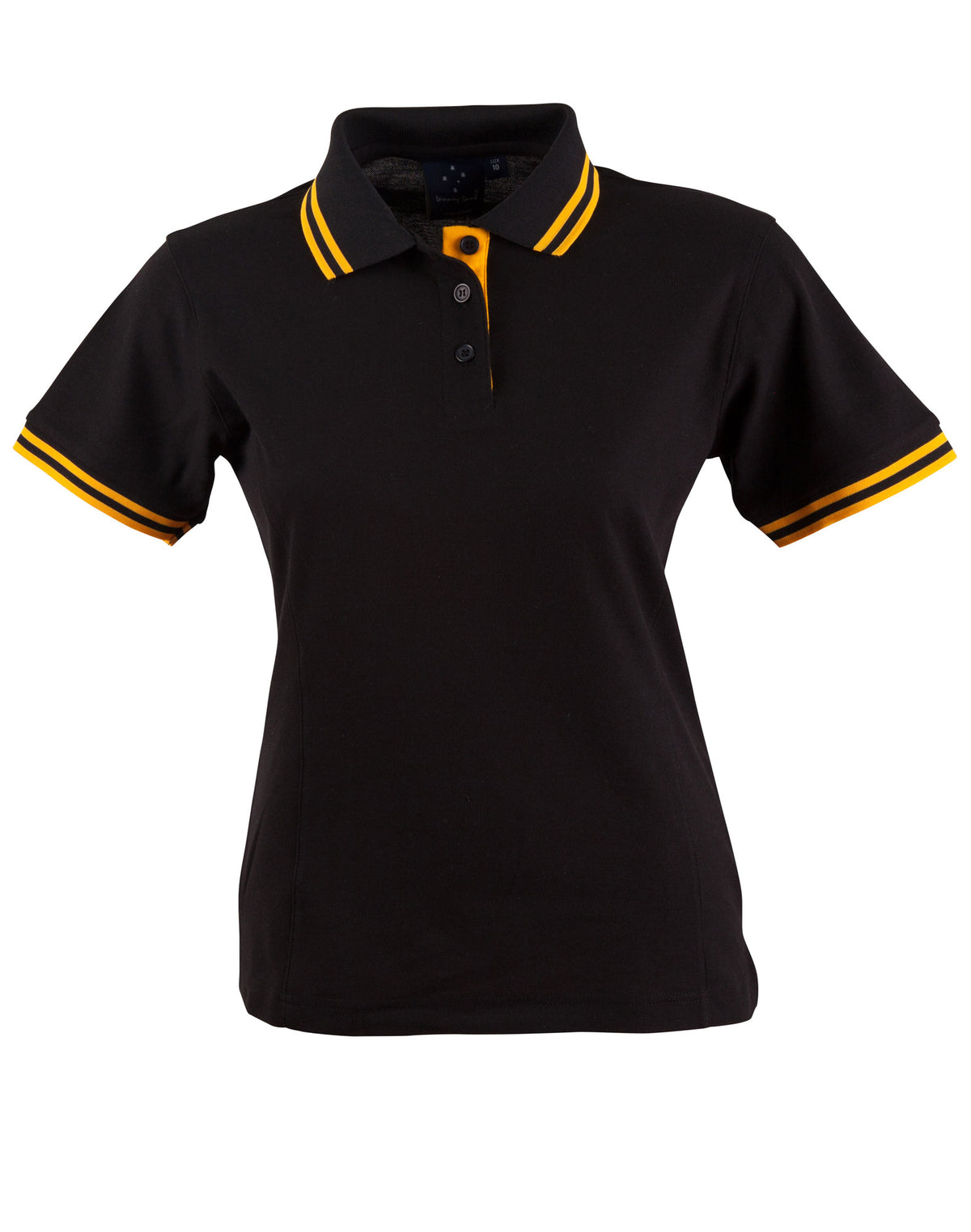 Ladies' Truedry Contrast S/S Polo - Black.Gold
