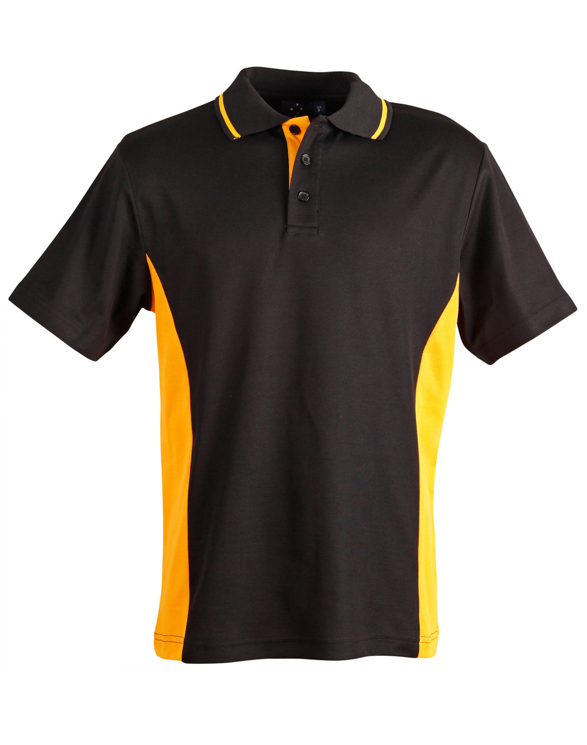 Kids' TrueDry Contrast S/S Polo - Black.Gold