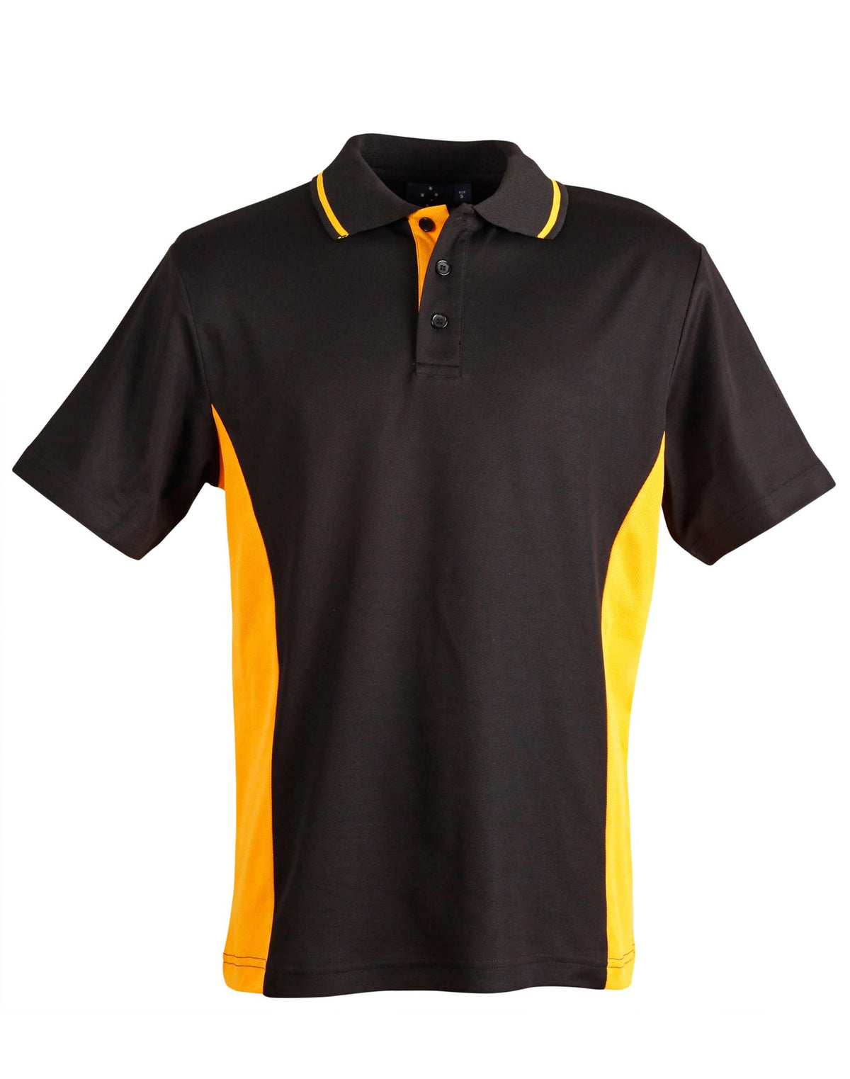 Men's TrueDry Contrast S/S Polo - Black.Gold