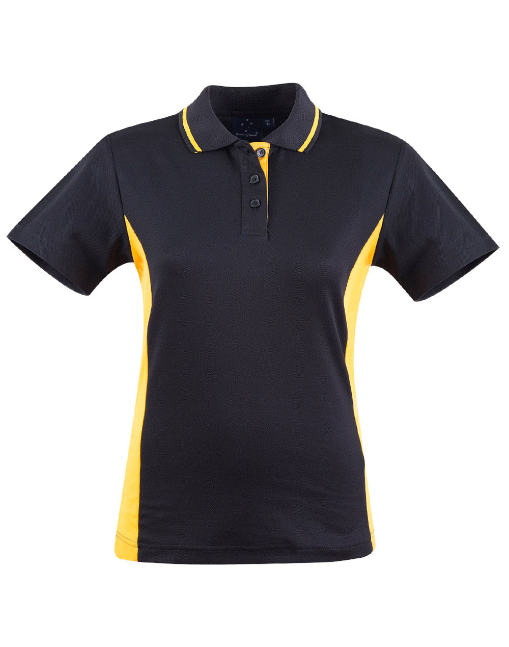 Ladies' TrueDry Contrast S/S Polo - Black.Gold