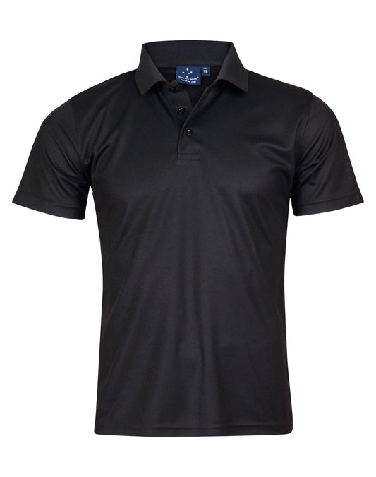Kids' Cooldry Pique Soild Colour S/S Polo - Black