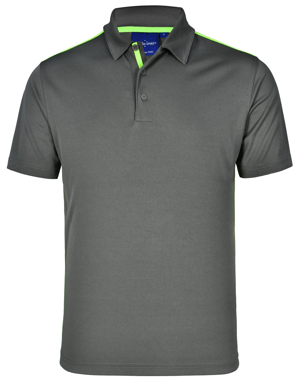 Men's rapid cool short sleeve contrast polo - Ash.Lime