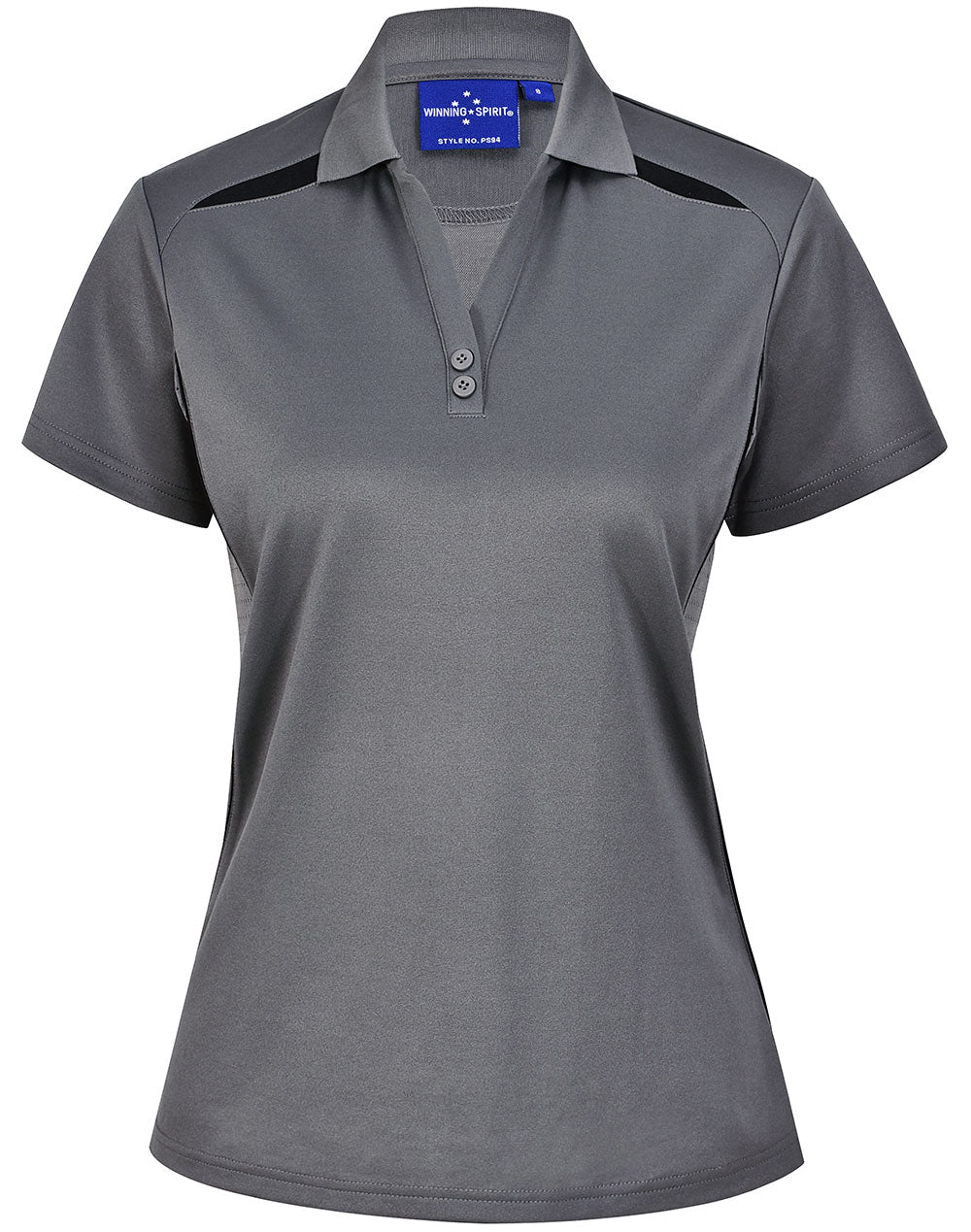 Ladies' Sustainable Poly/Cotton Contrast S/S Polo - Ash.Black