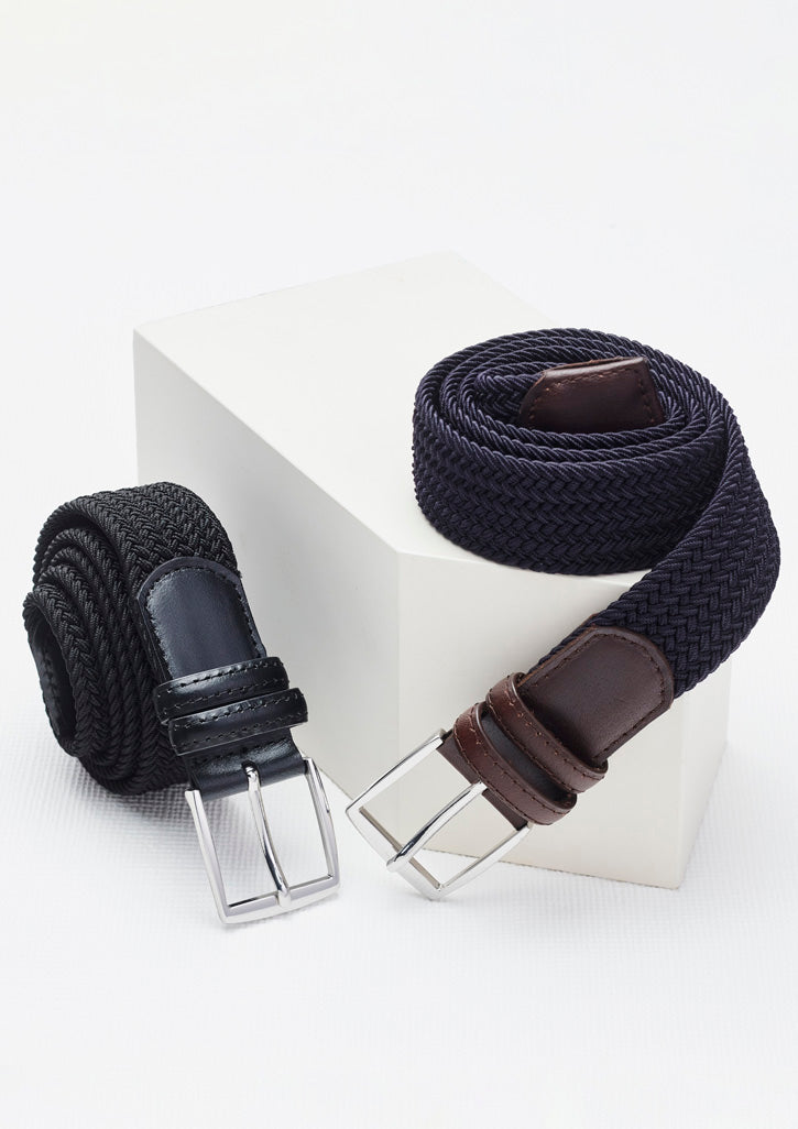 Unisex Casual Belt - Navy/Brown