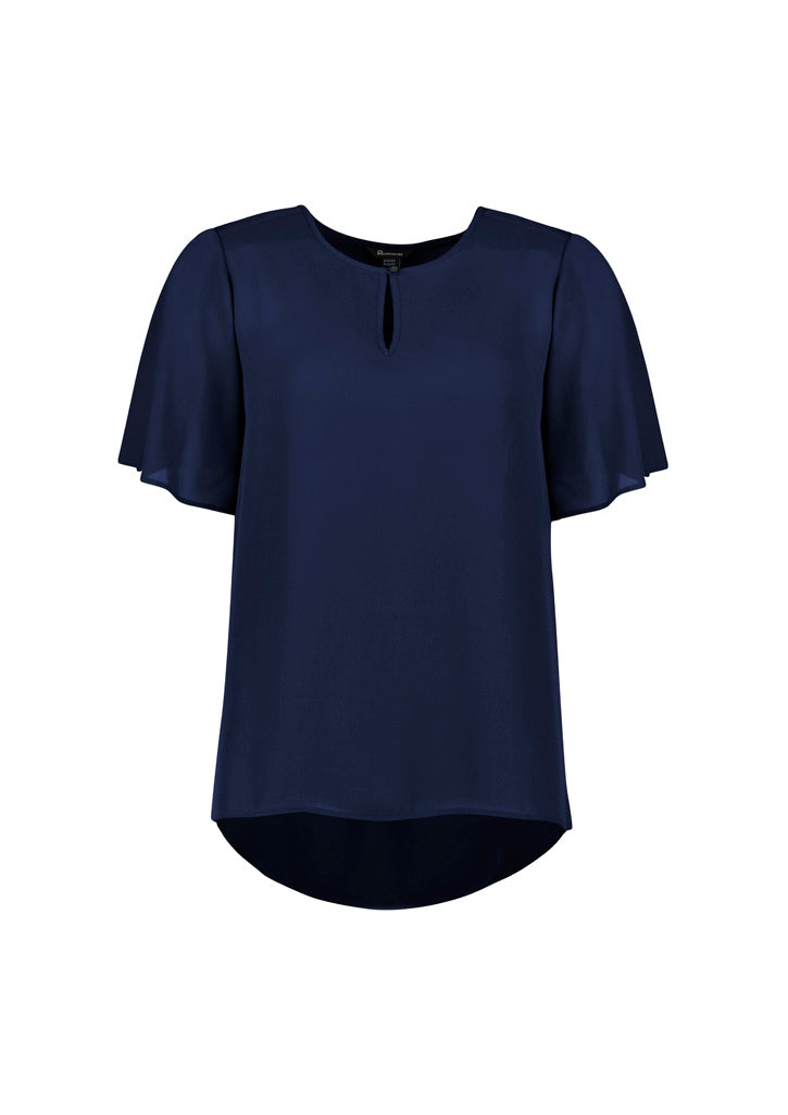 Womens Vienna Short Sleeve Blouse - Navy