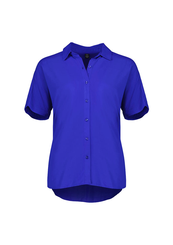 Womens Dahlia Short Sleeve Blouse - Cobalt