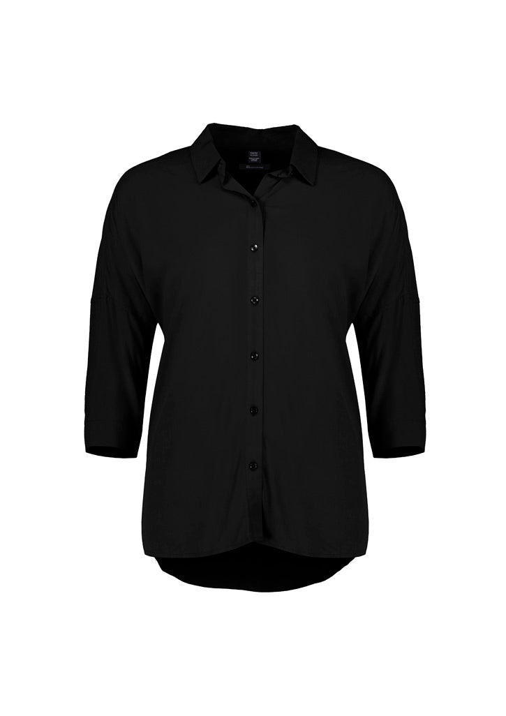 Womens Dahlia 3/4 Sleeve Blouse - Black