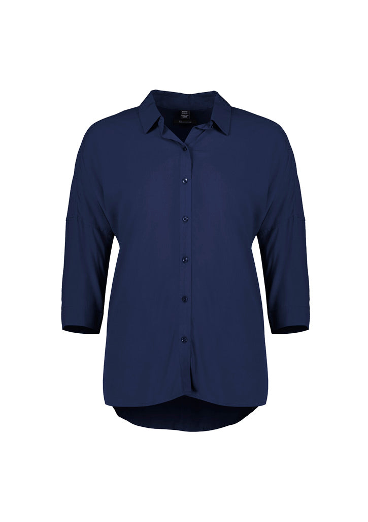 Womens Dahlia 3/4 Sleeve Blouse - Navy